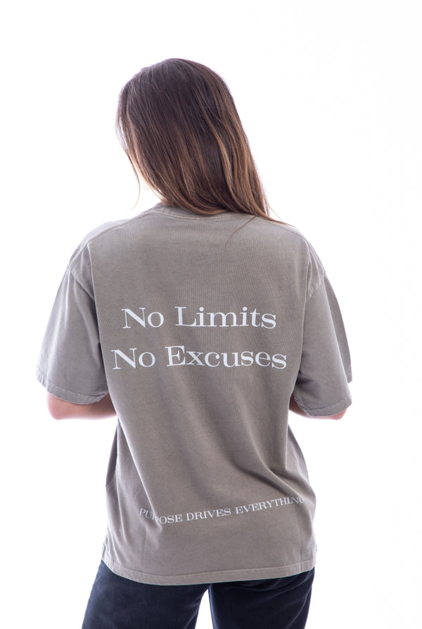 No Limits, No Excuses T-Shirt – Legacy Edition - Khaki - Oversized
