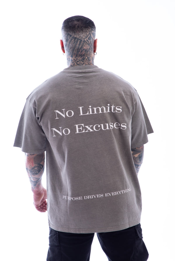 No Limits, No Excuses T-Shirt – Legacy Edition - Khaki - Oversized