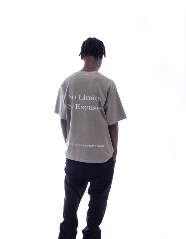 No Limits, No Excuses T-Shirt – Legacy Edition - Khaki - Oversized