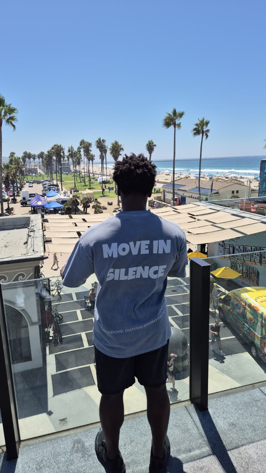 Move in Silence T-Shirt – First Edition – Grey Blue - Oversized