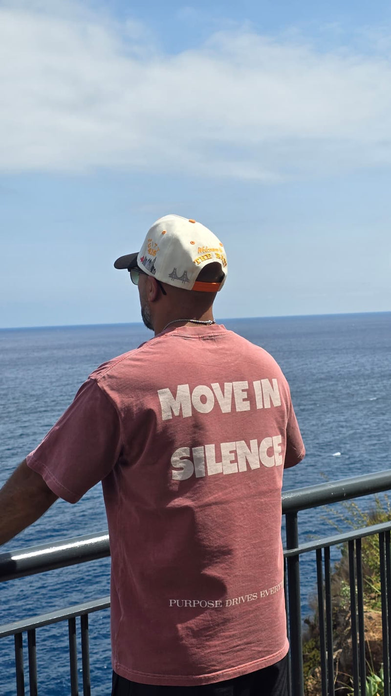 Move in Silence T-Shirt – First Edition – Brick Red - Oversized