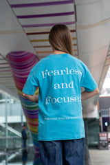 Fearless and Focused T-Shirt – Kids Edition – Light Blue - Oversized