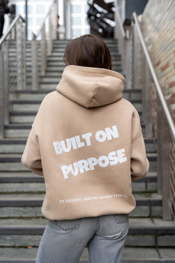 Built on Purpose Hoodie – First Edition Grey Apricot -Oversized