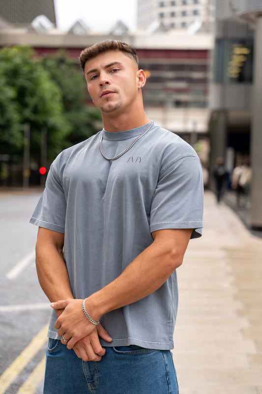Move in Silence T-Shirt – First Edition – Grey Blue - Oversized