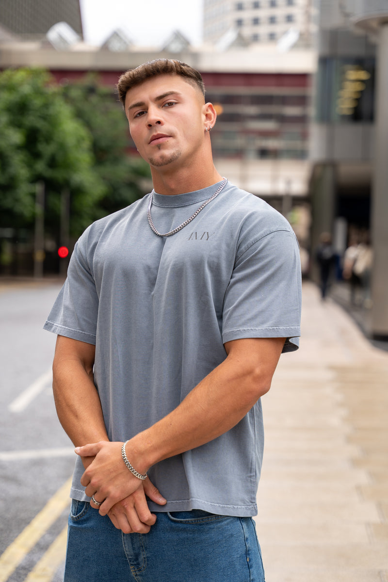 No Limits, No Excuses T-Shirt – Legacy Edition – Grey Blue - Oversized