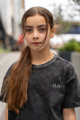 Fearless and Focused T-Shirt – Kids Edition – Washed Black - Oversized